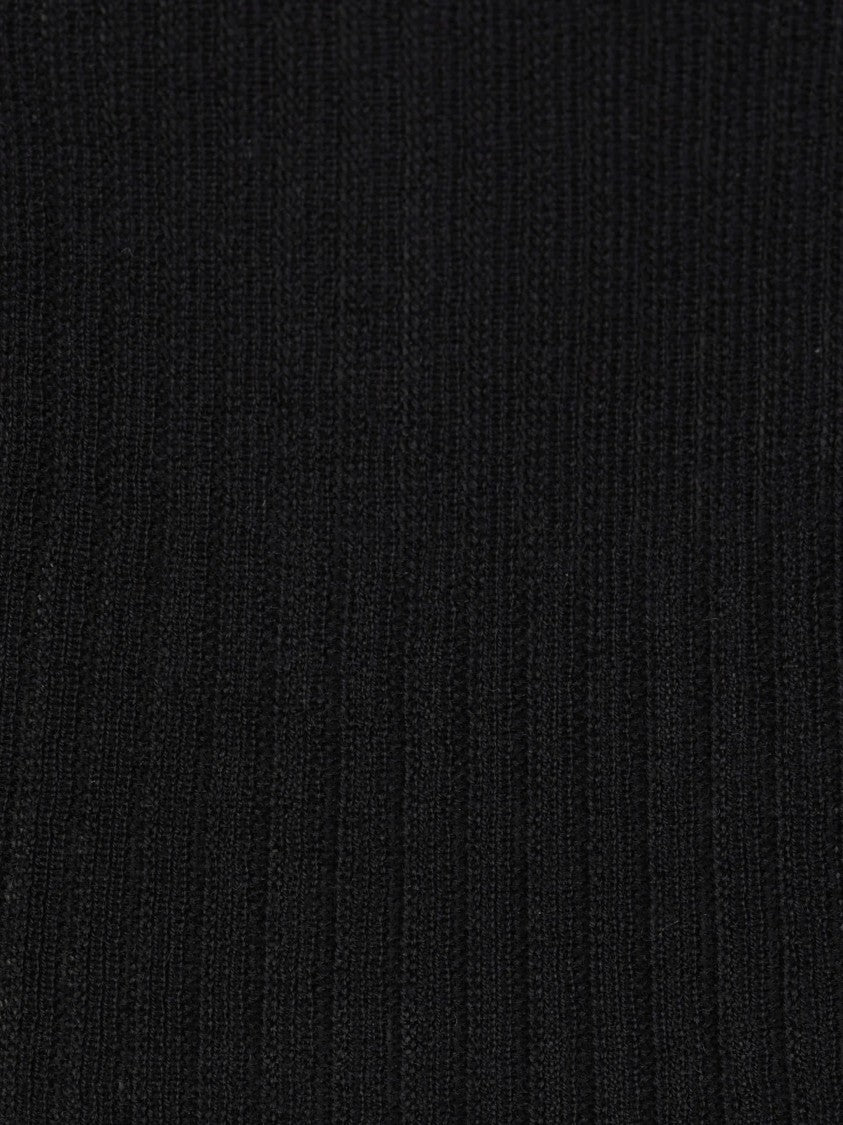 Max Mara Mxmgergo V-Neck Ribbed Long-Sleeved Top