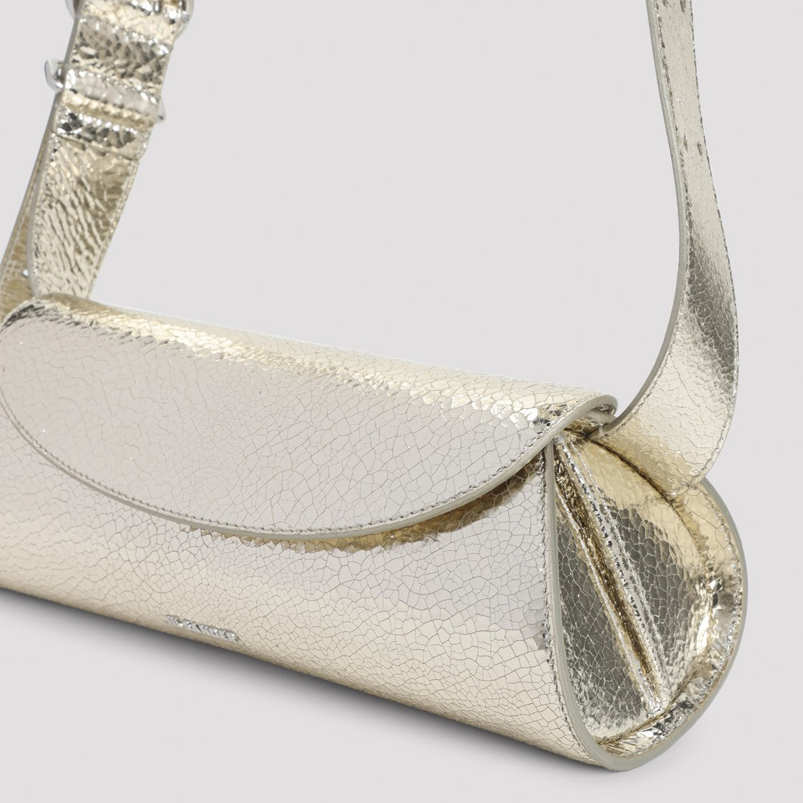 Jil Sander Textured Metallic Ovine Leather Shoulder Bag