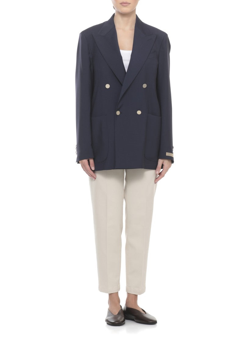 Briglia 1949 Blue Blanchette Double-Breasted Blazer