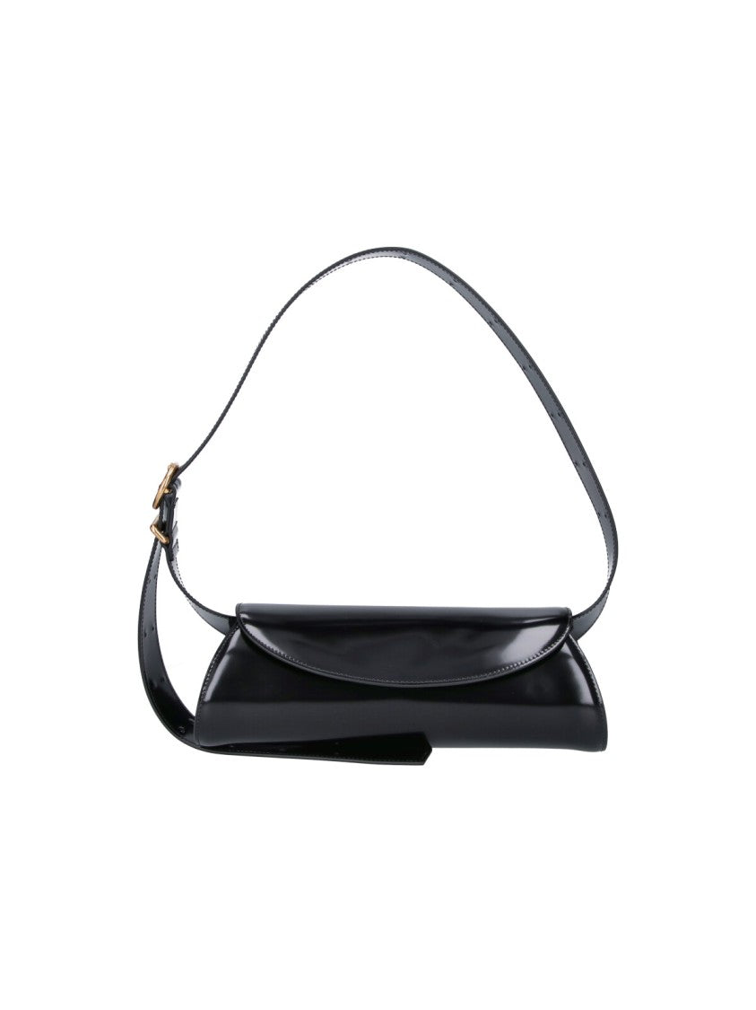 Jil Sander Black Calfskin Cannolo Large Shoulder Bag