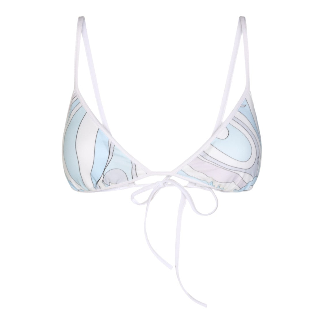 Emilio Pucci Classic Triangle Bikini Top With Abstract Pastel Pattern