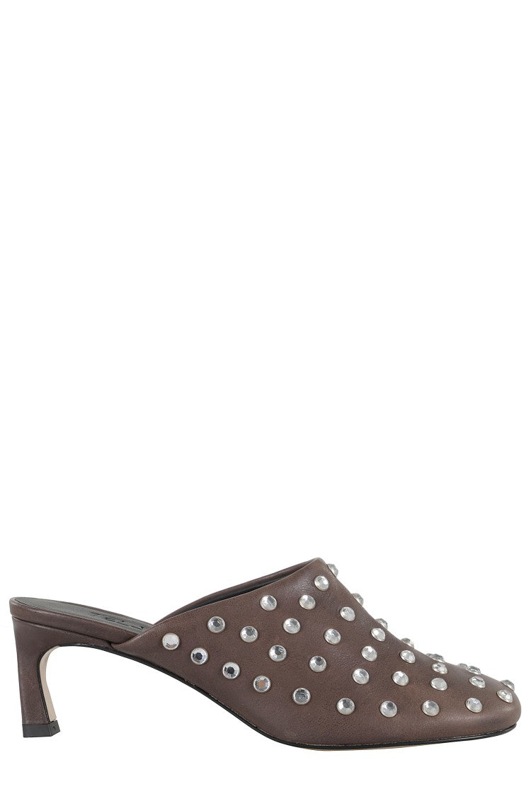 Tela Mies Mule With All-Over Rhinestones And Pointed Toe