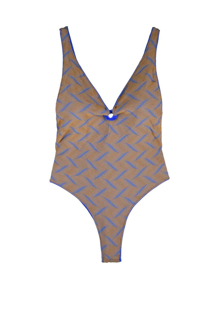 Sucrette Deep V-Neck One-Piece Swimsuit
