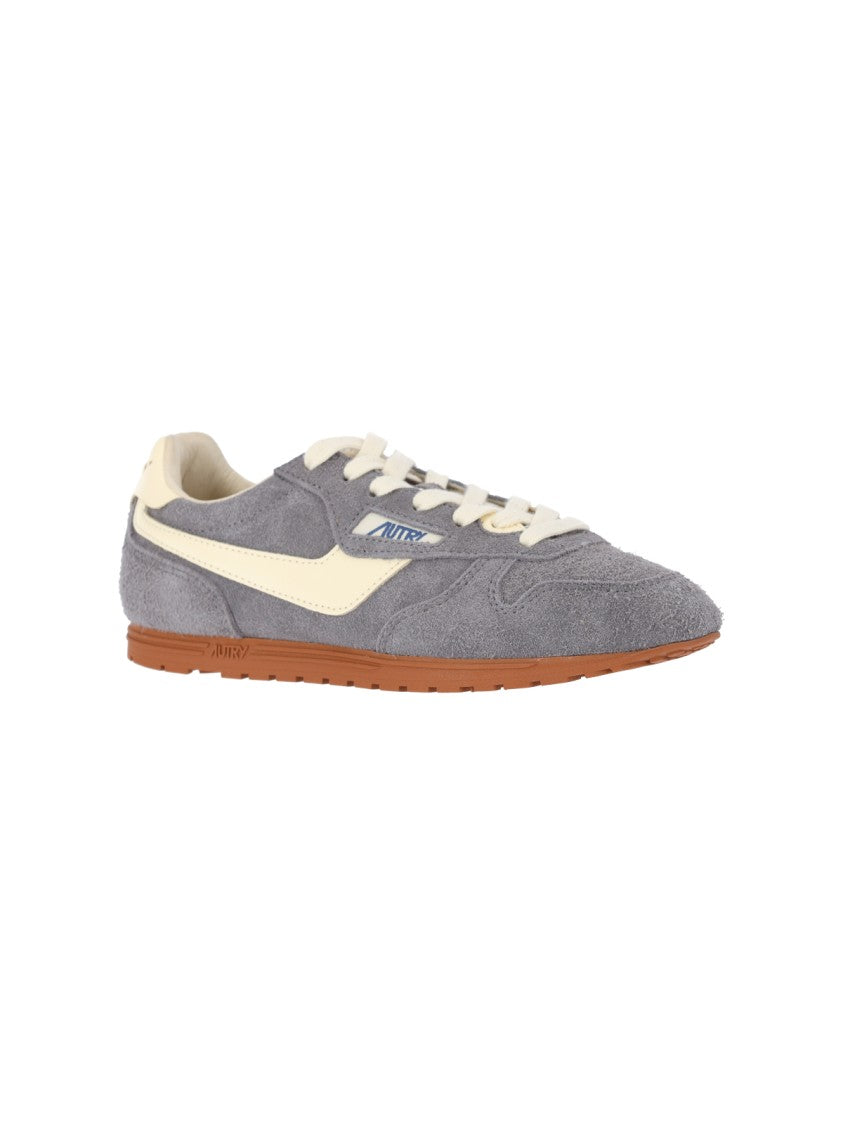 Autry Low-Top Grey Suede Sneakers With Contrast Detailing