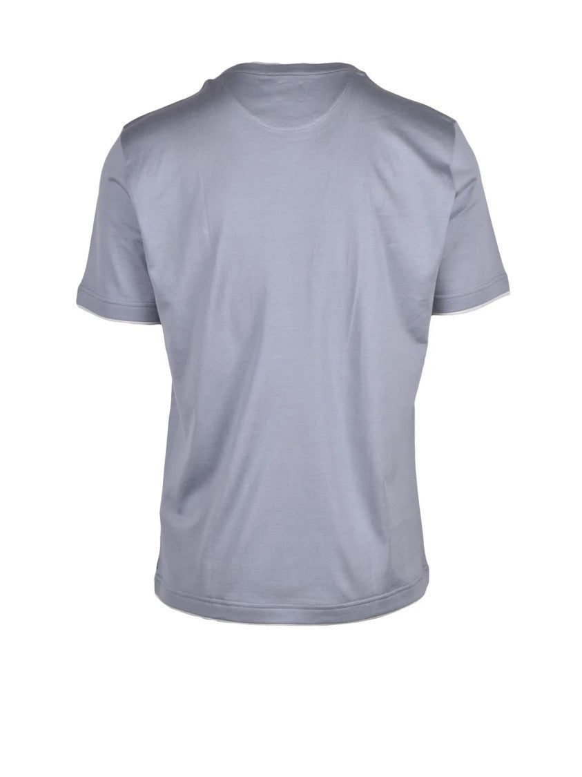 Eleventy Grey Classic Round Neckline Cotton T-Shirt