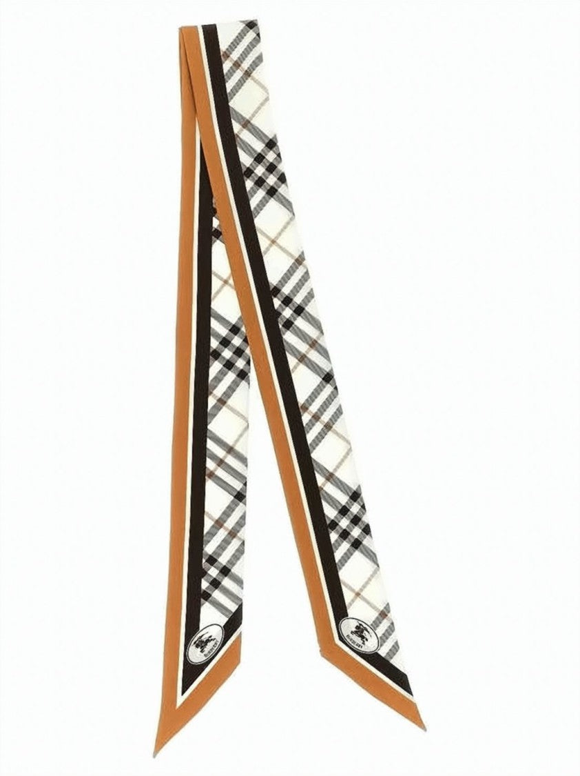 Burberry Slim Silk Scarf With Classic Check Pattern