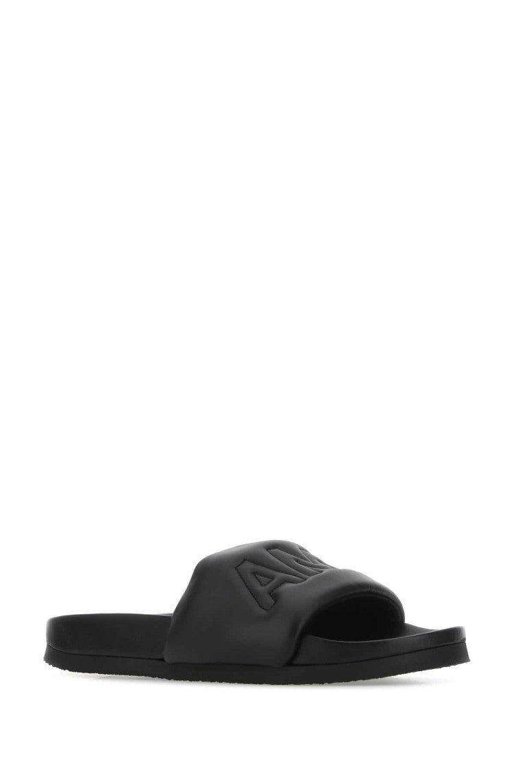 Ambush Black Leather Slippers
