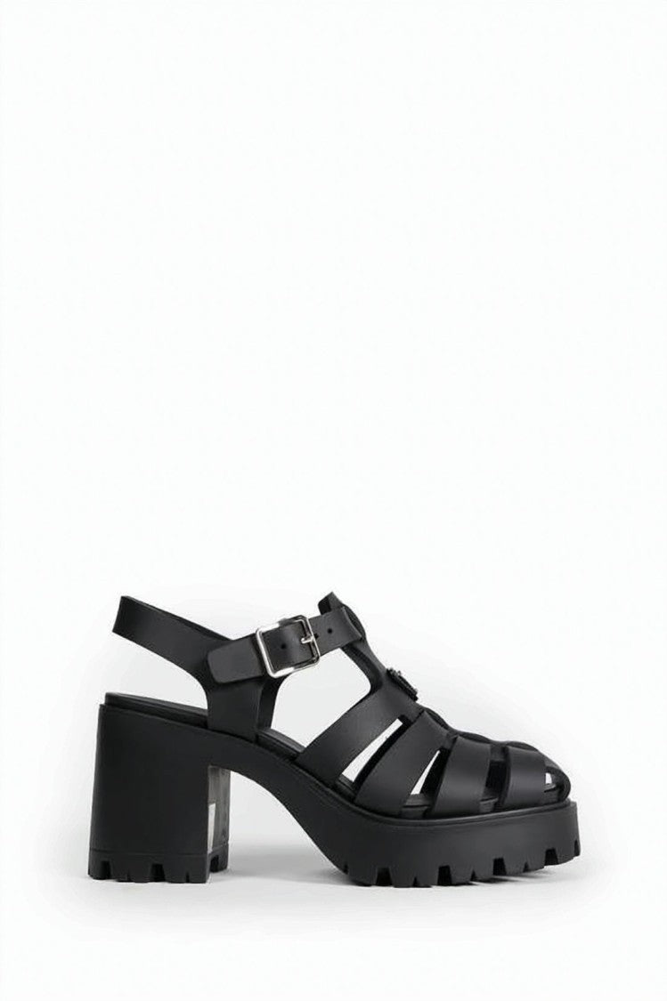 Prada Strappy Open Toe Sandals With Chunky Block Heel