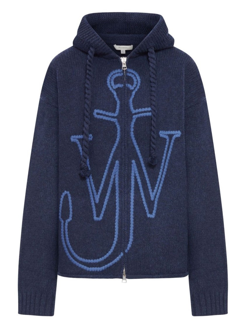 J. W. Anderson Zip-Up Hoodie With Contrasting Anchor Logo