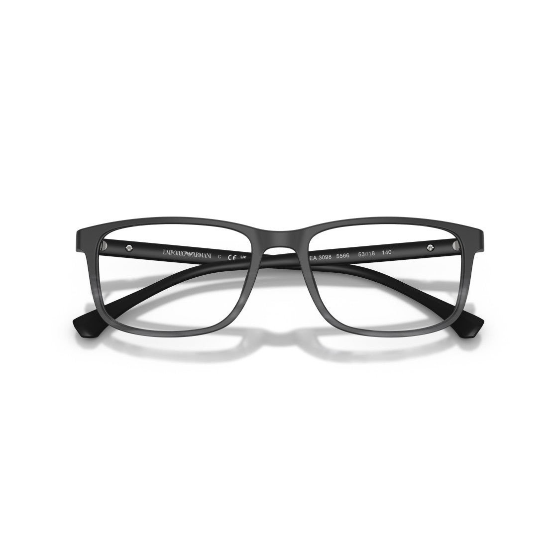 Emporio Armani 0Ea3098 Matte Black Rectangular Acetate Eyeglasses