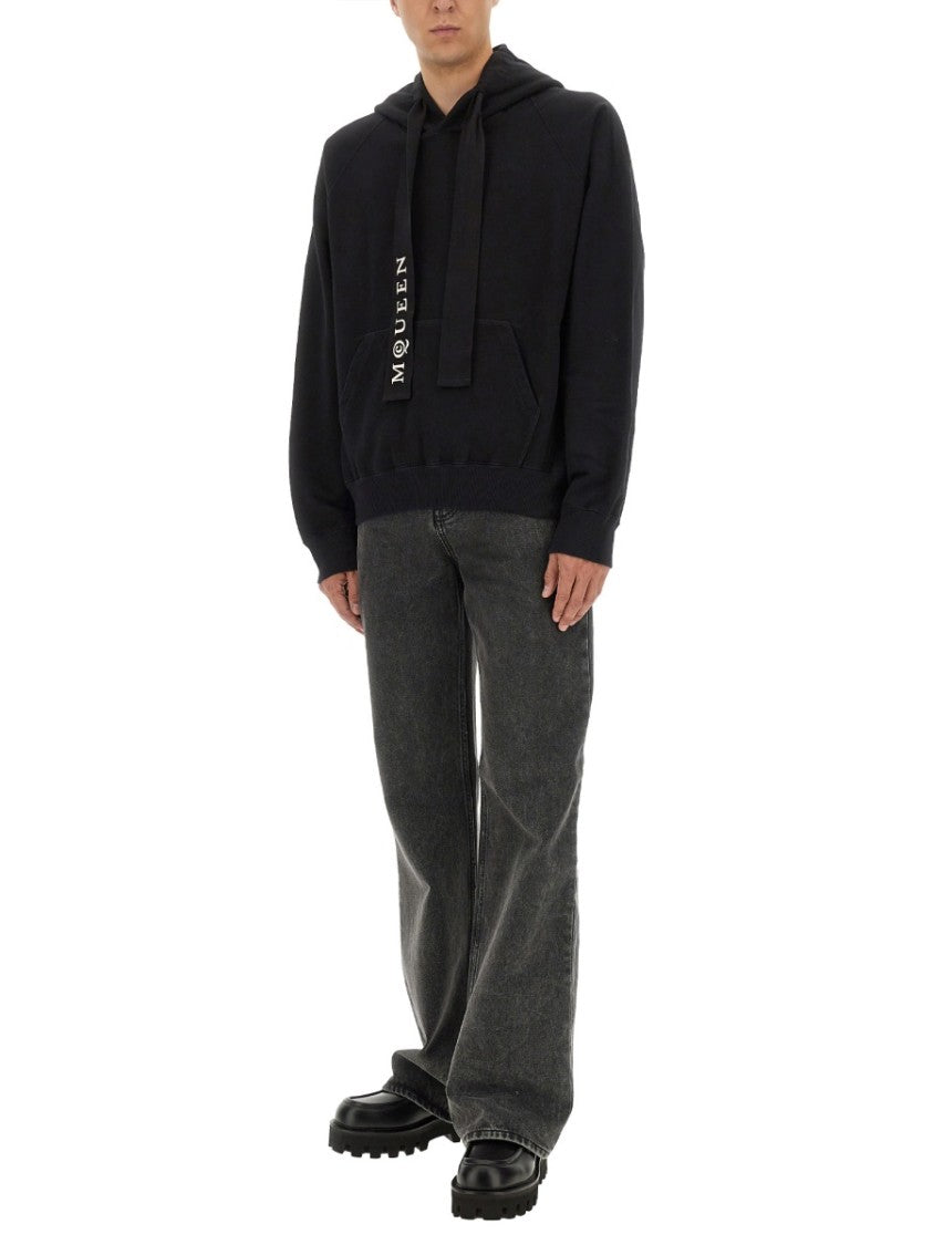 Alexander Mcqueen Relaxed-Fit Black Cotton Hoodie