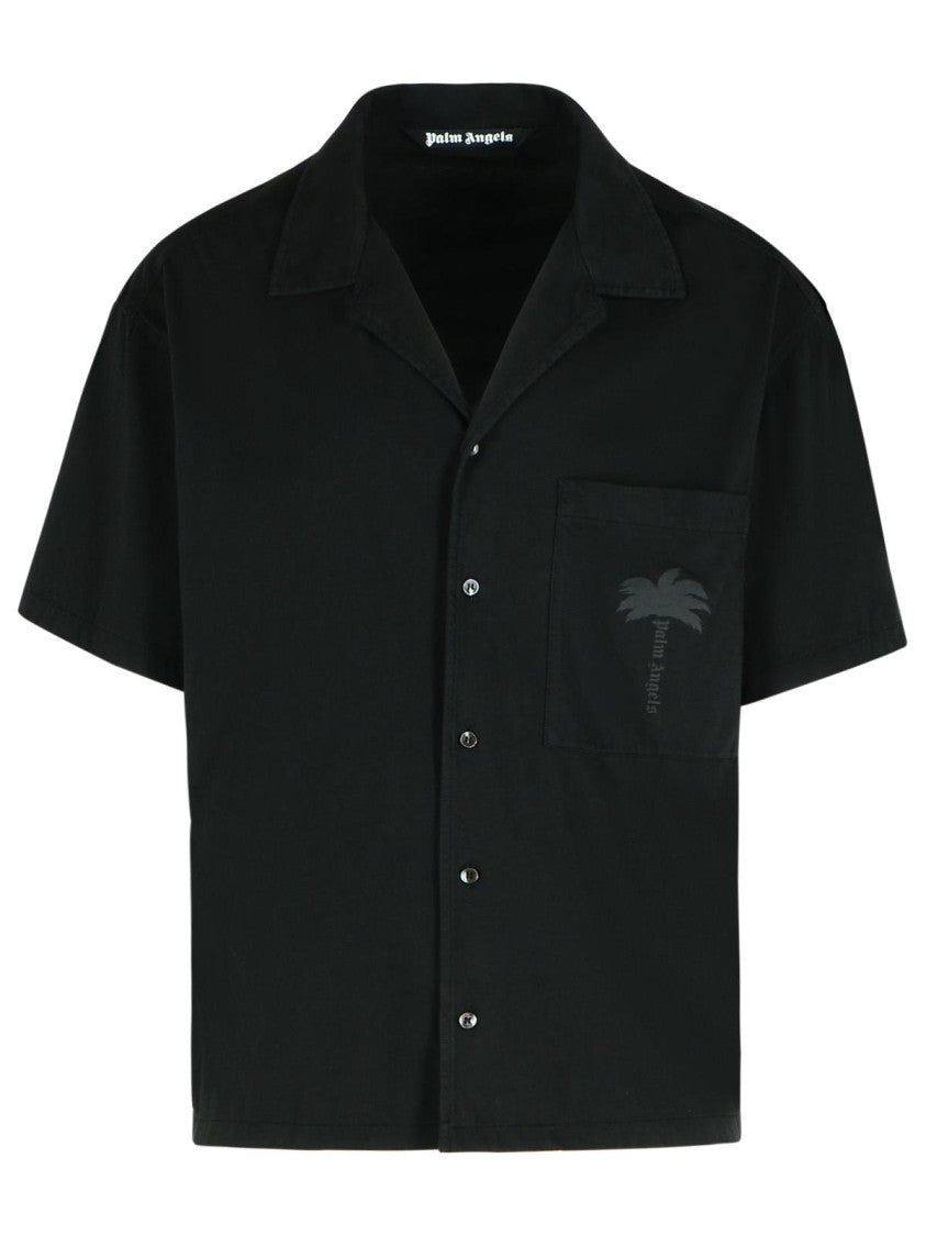 Palm Angels 'Bowling' Black Cotton Shirt