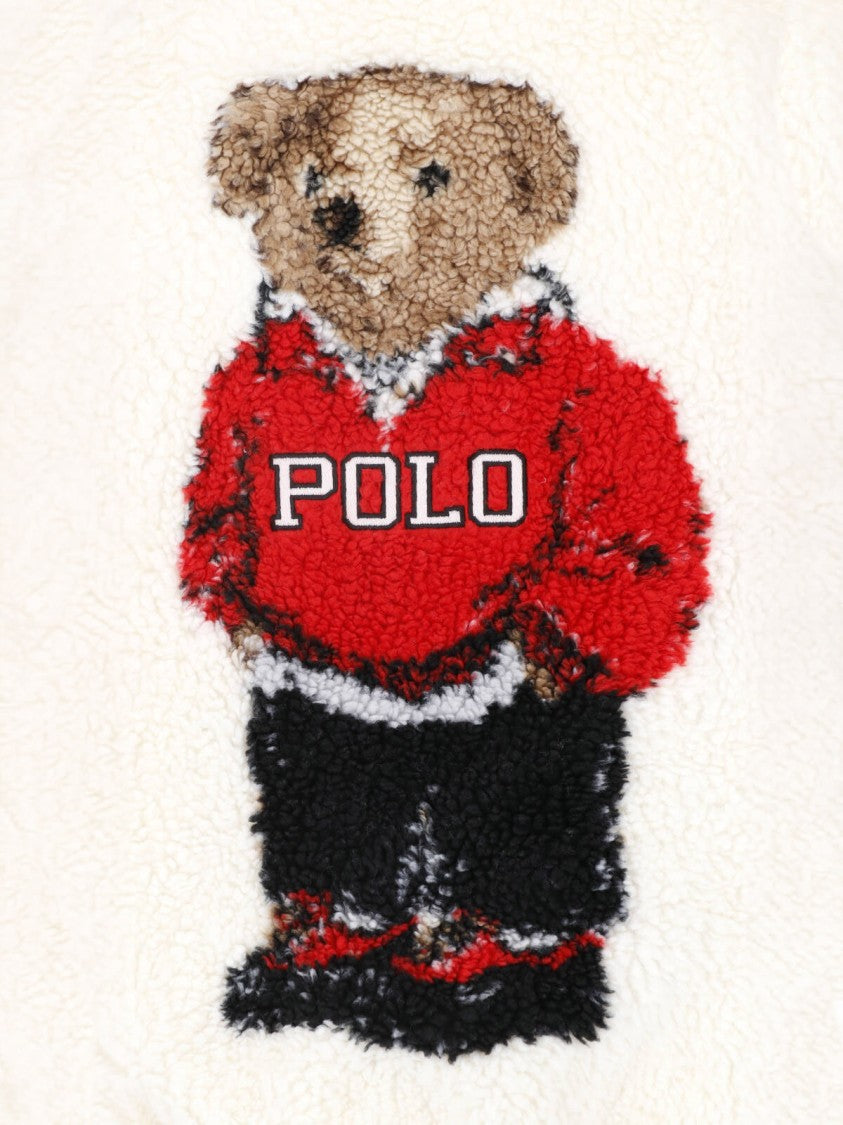 Polo Ralph Lauren Cream Polo Bear Half-Zip Fleece Sweatshirt
