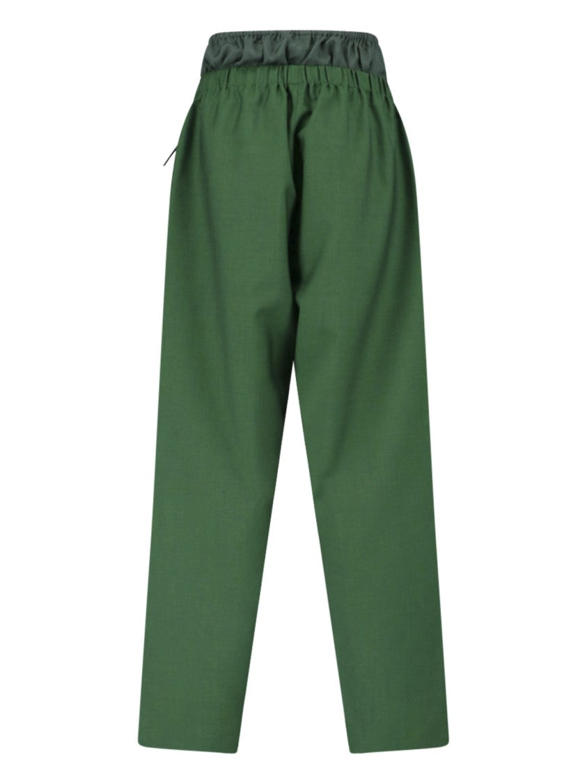 Lacoste Green Straight-Leg Layered Sport Logo Trousers