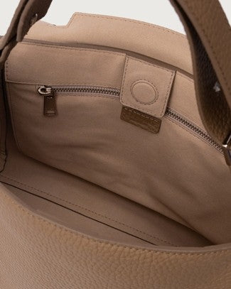 Orciani Kiwi Hammered Leather Handbag