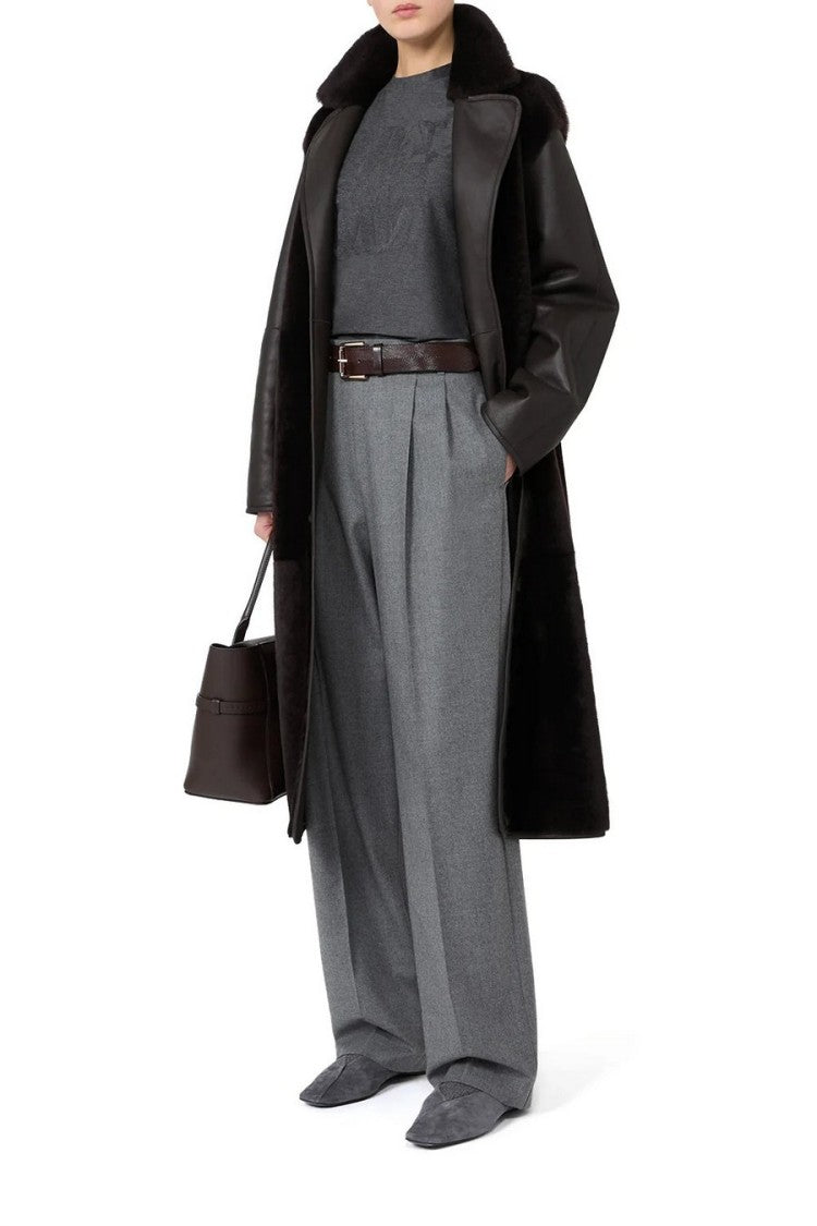Max Mara Grey Mxmalibi Cashmere-Blend Wide-Leg Pants