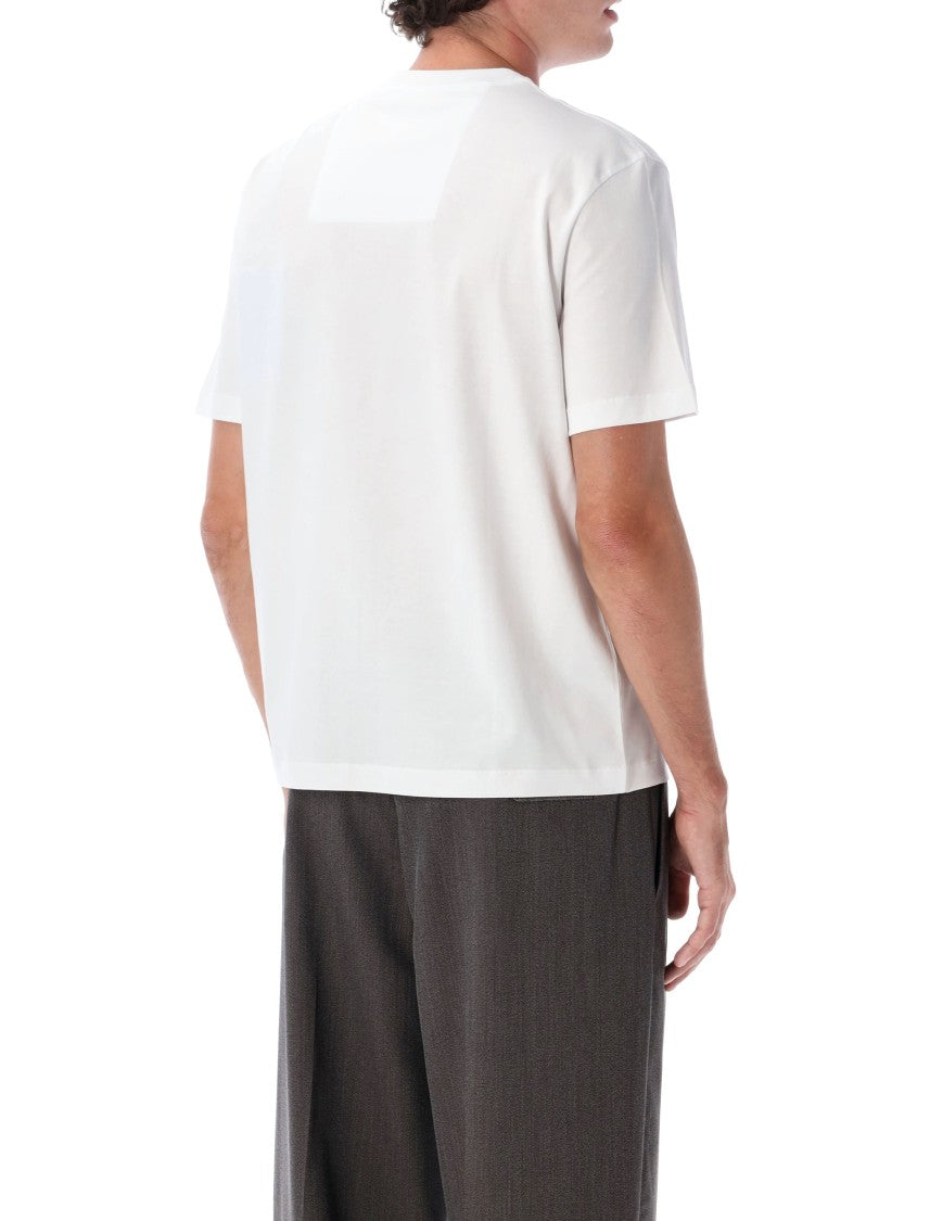 Lanvin White Short-Sleeve Embroidered Logo Cotton T-Shirt