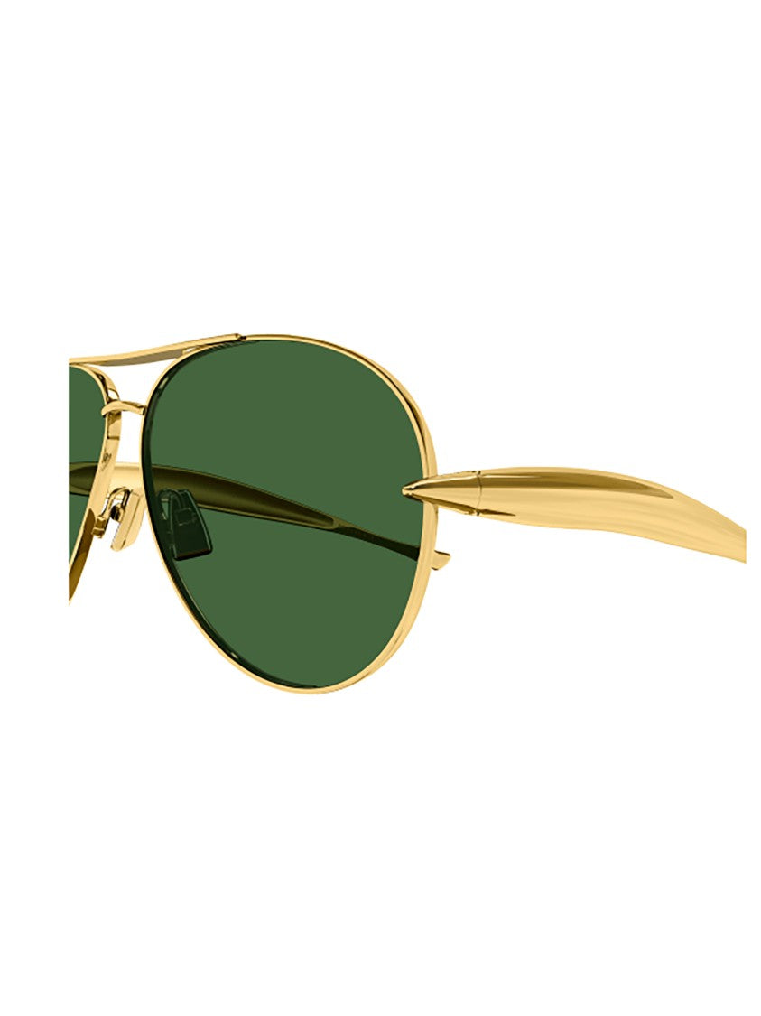 Bottega Veneta Metallic Aviator Sunglasses