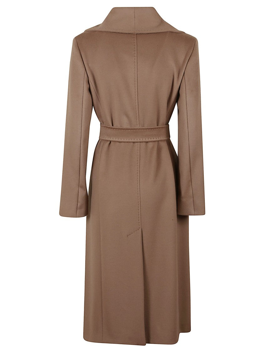 Max Mara Long Wool Coat With Belted Waist