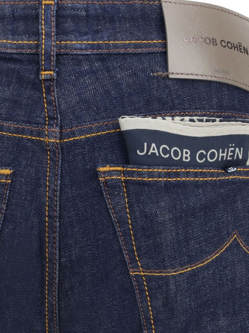 Jacob Cohen Tailored Dark Denim Trousers With Classic Five-Pocket Design