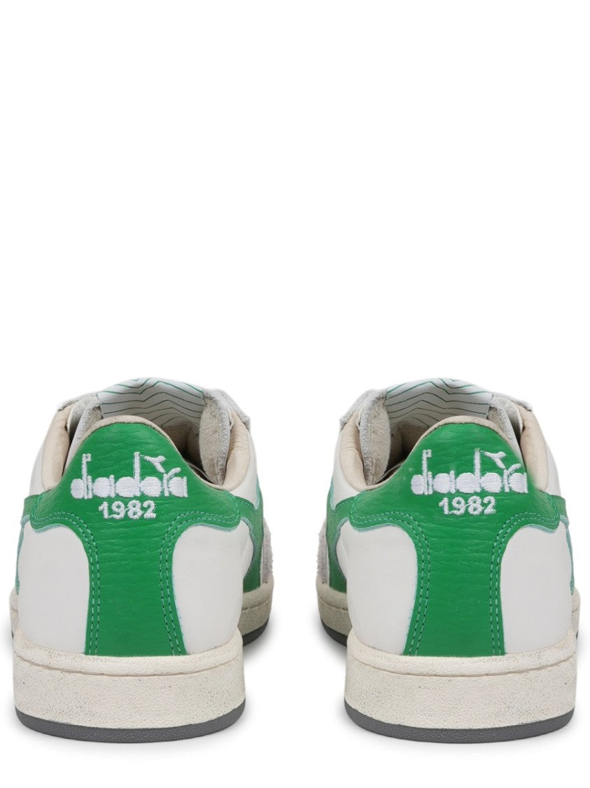 Diadora White Prestige Used Green Sneakers