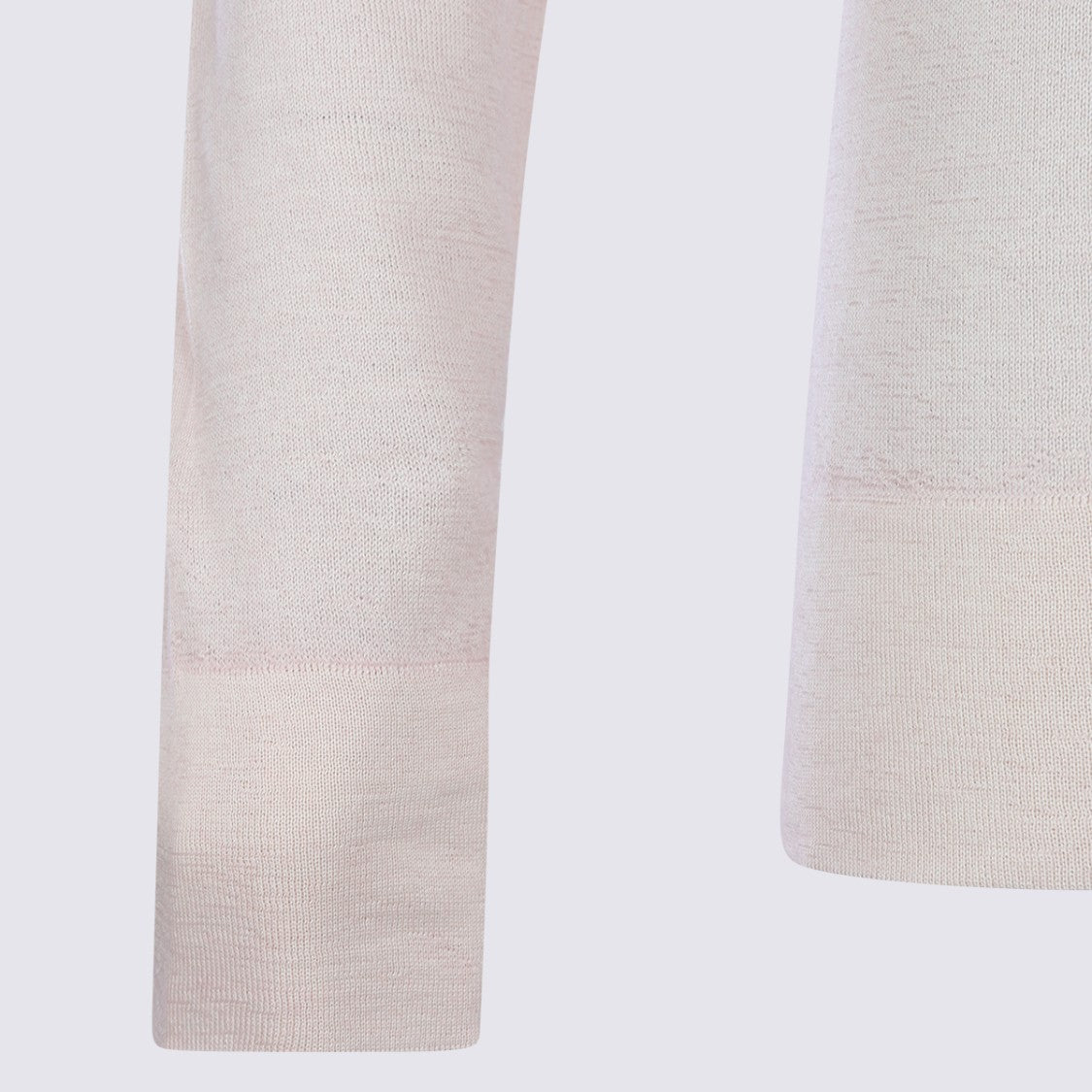 Malo Fitted Neutrals Crew Neck Sweater With Ribbed Details