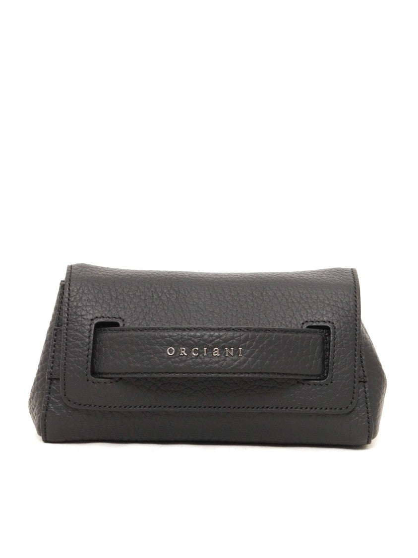 Claudio Orciani Textured Calf Leather Handbag With Chain Strap