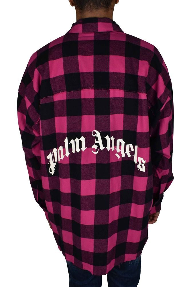 Palm Angels Pink And Black Checkered Palm Angels Shirt