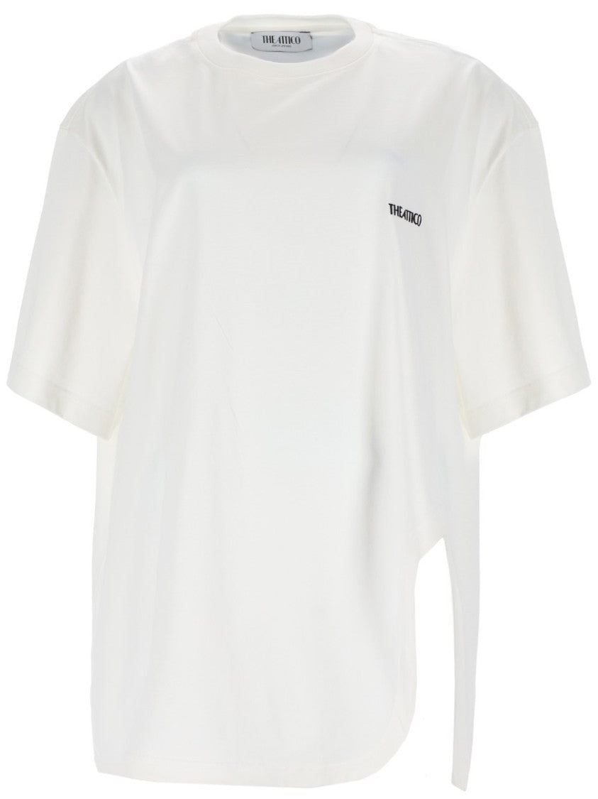 The Attico Logo Cotton Asymmetrical T-Shirt