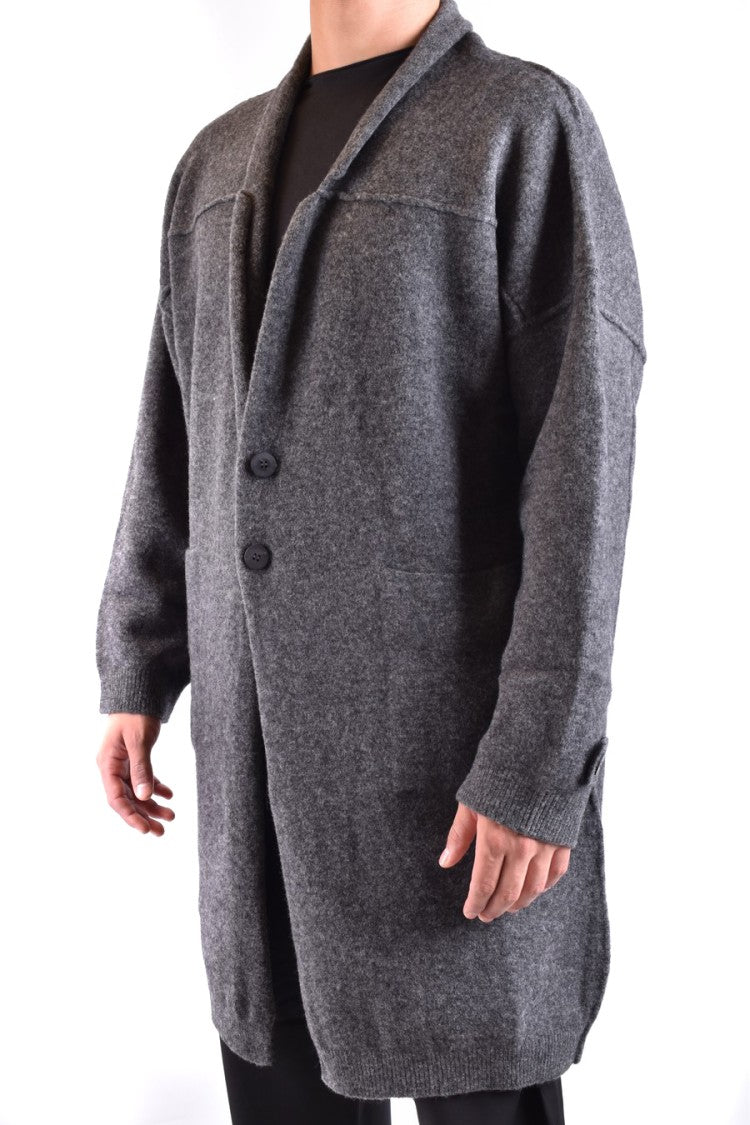 Isabel Benenato Graphite Grey Oversized Jacket With Shawl Collar
