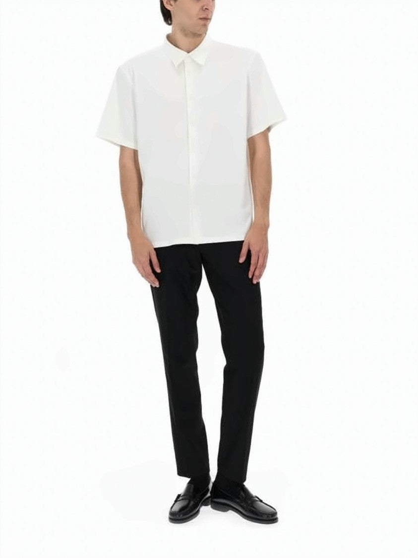 Theory Blue Short-Sleeved Cotton Polyester Boxy Shirt