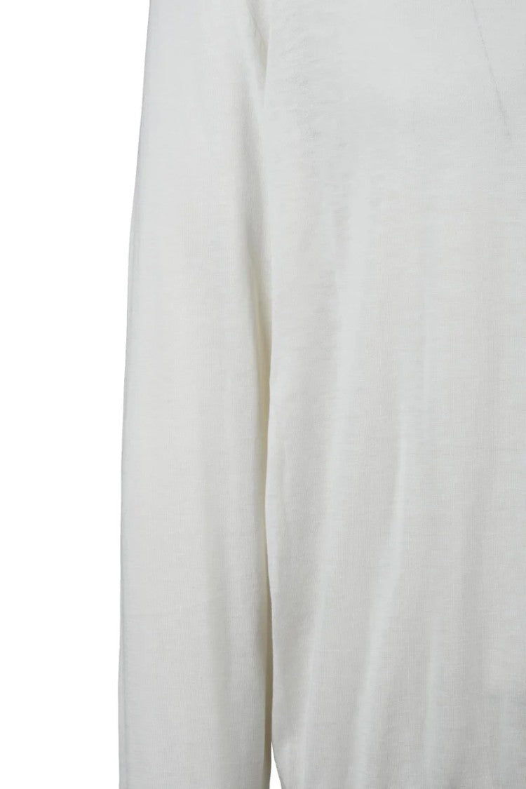 People Of Shibuya White Crewneck Cotton Silk Linen Sweater