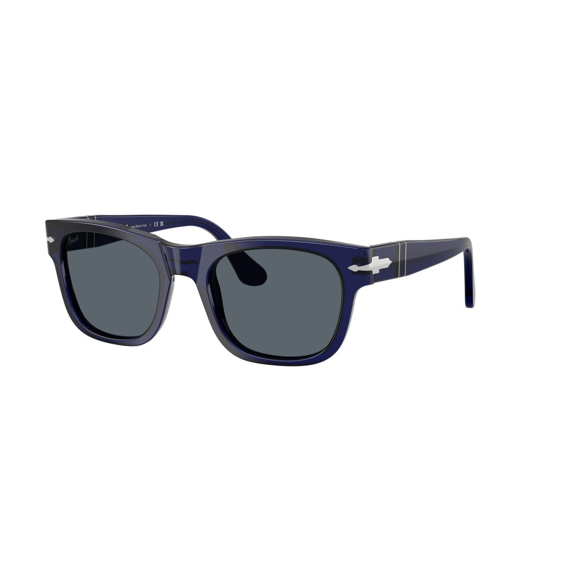 Persol 0Po3269s Bold Rectangular Acetate Sunglasses With Silver Arrow Detail