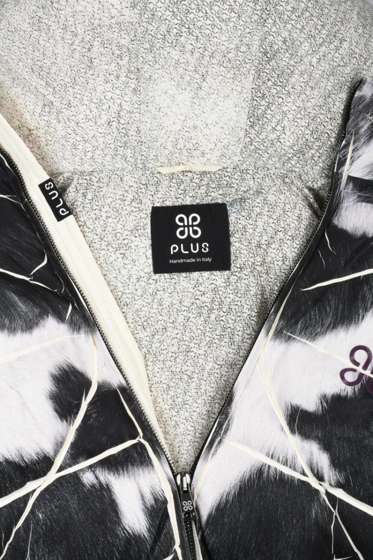 Plus Patty Down Jacket With Zip - Black/White