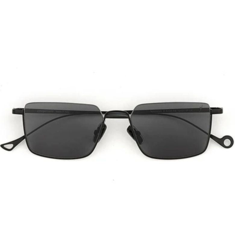 Eyepetizer Nakano C.6-63 Rectangular Black Sunglasses With Slim Metal Frames