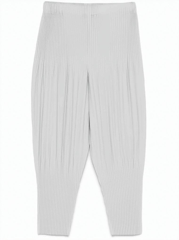 Homme Plissé Issey Miyake Pleated Texture Straight Pants With Tapered Leg