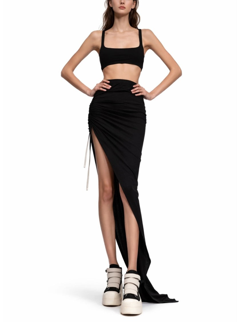 Drkshdw By Rick Owens Black Unhorny T Square Neck Tank Top