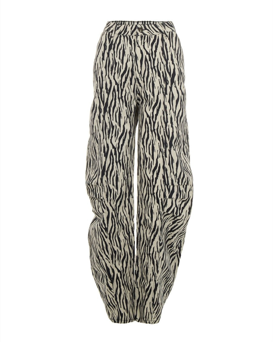 Rotate Black Printed Cargo Trousers