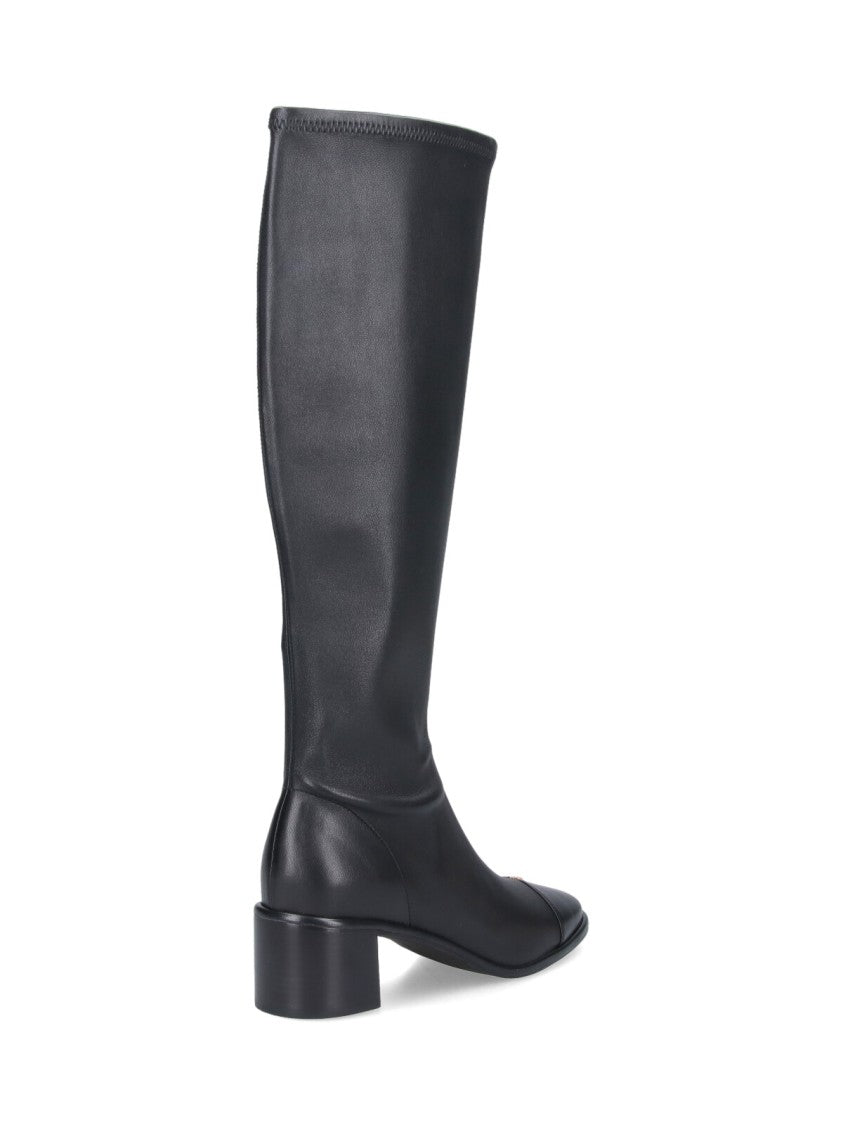 Tory Burch Streamlined Black Boots With Sturdy Sole And Timeless Appeal