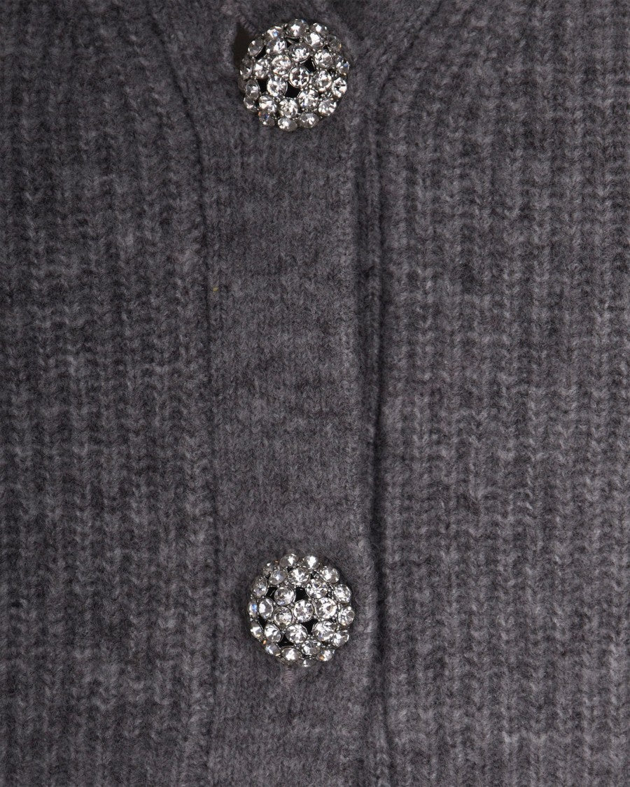 Liu Jo Cardigan In Lana Con Strass Grey Melange