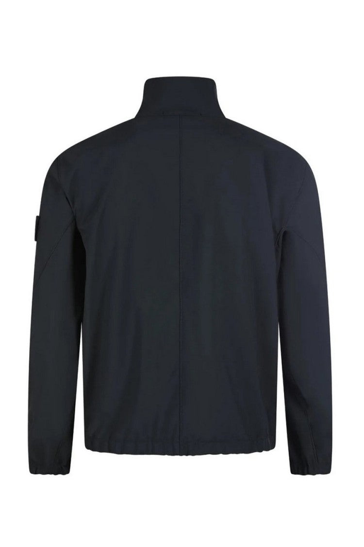 Stone Island Black Funnel-Neck Zip-Front Polyester-Blend Jacket