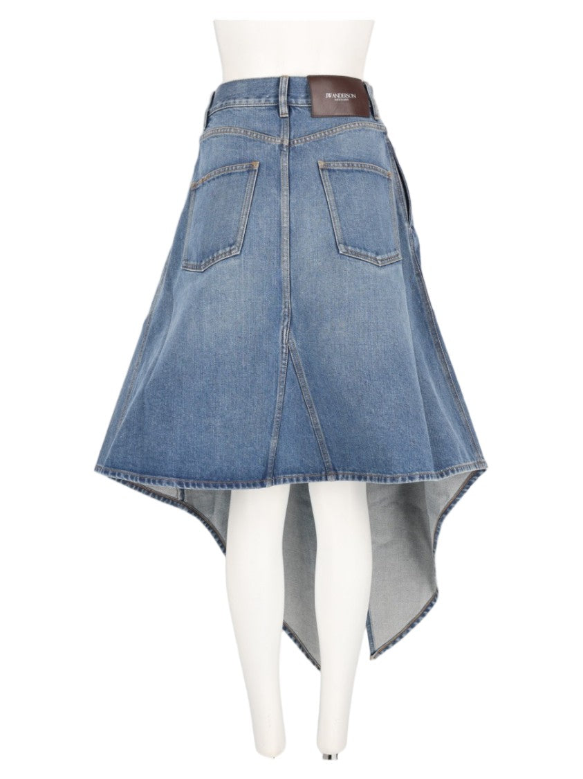 J. W. Anderson Blue Asymmetrical Layered Denim Midi Skirt