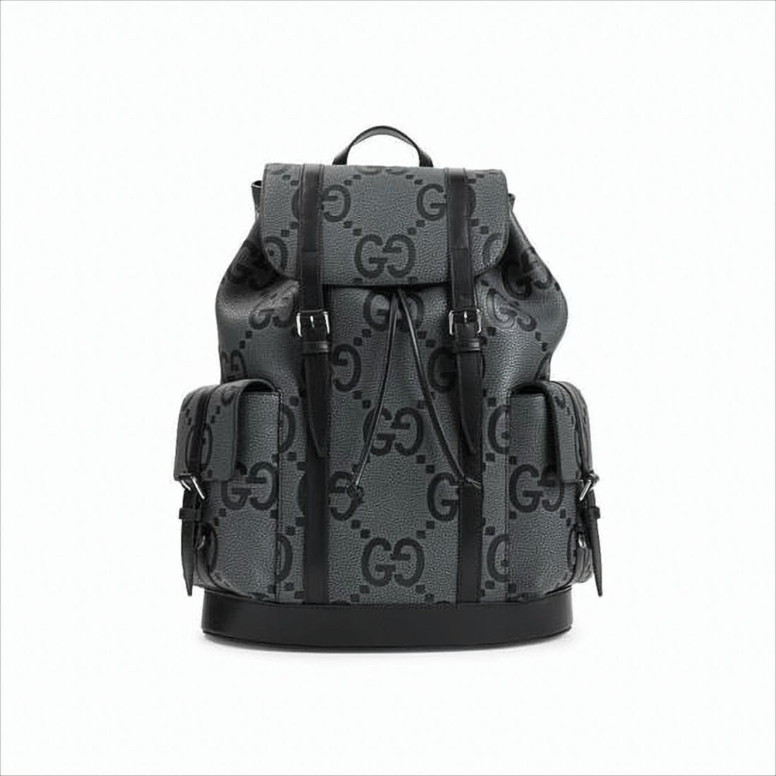 Gucci Textured Leather Backpack With Monogram Pattern