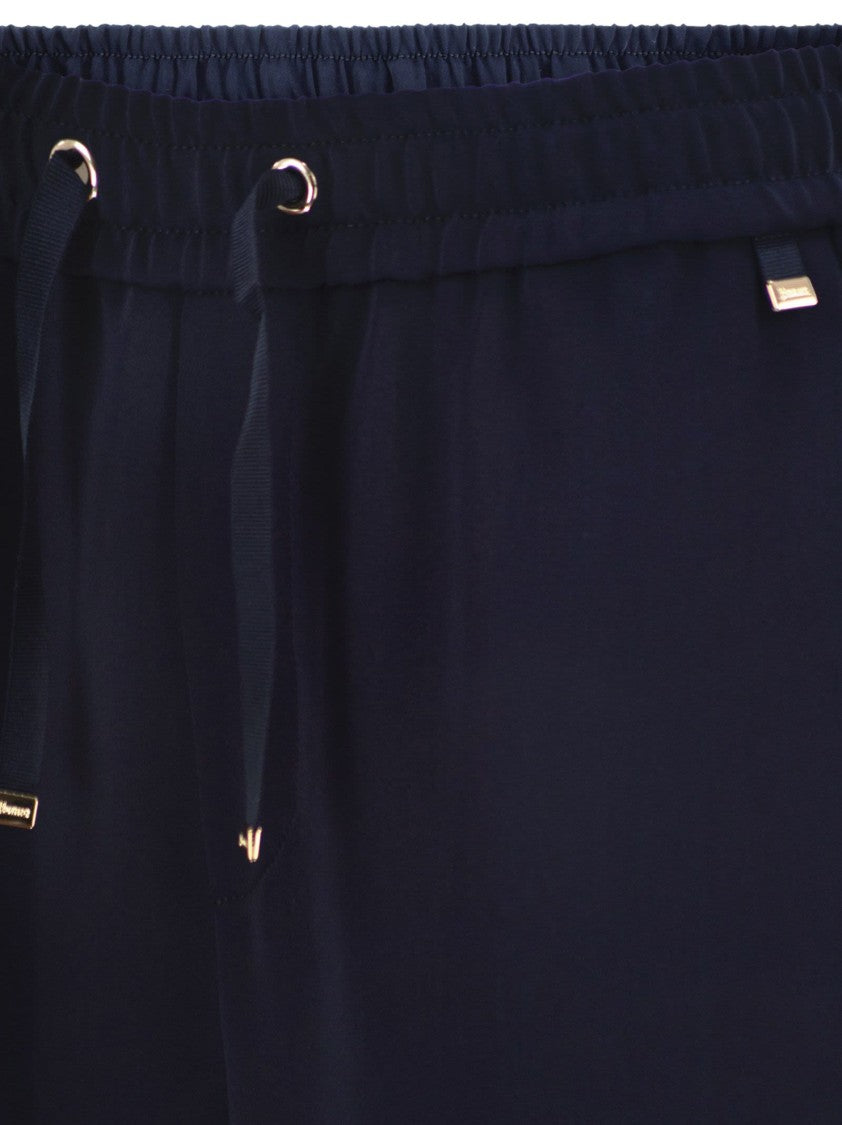 Herno Flowing Wide-Leg Trousers With Drawstring