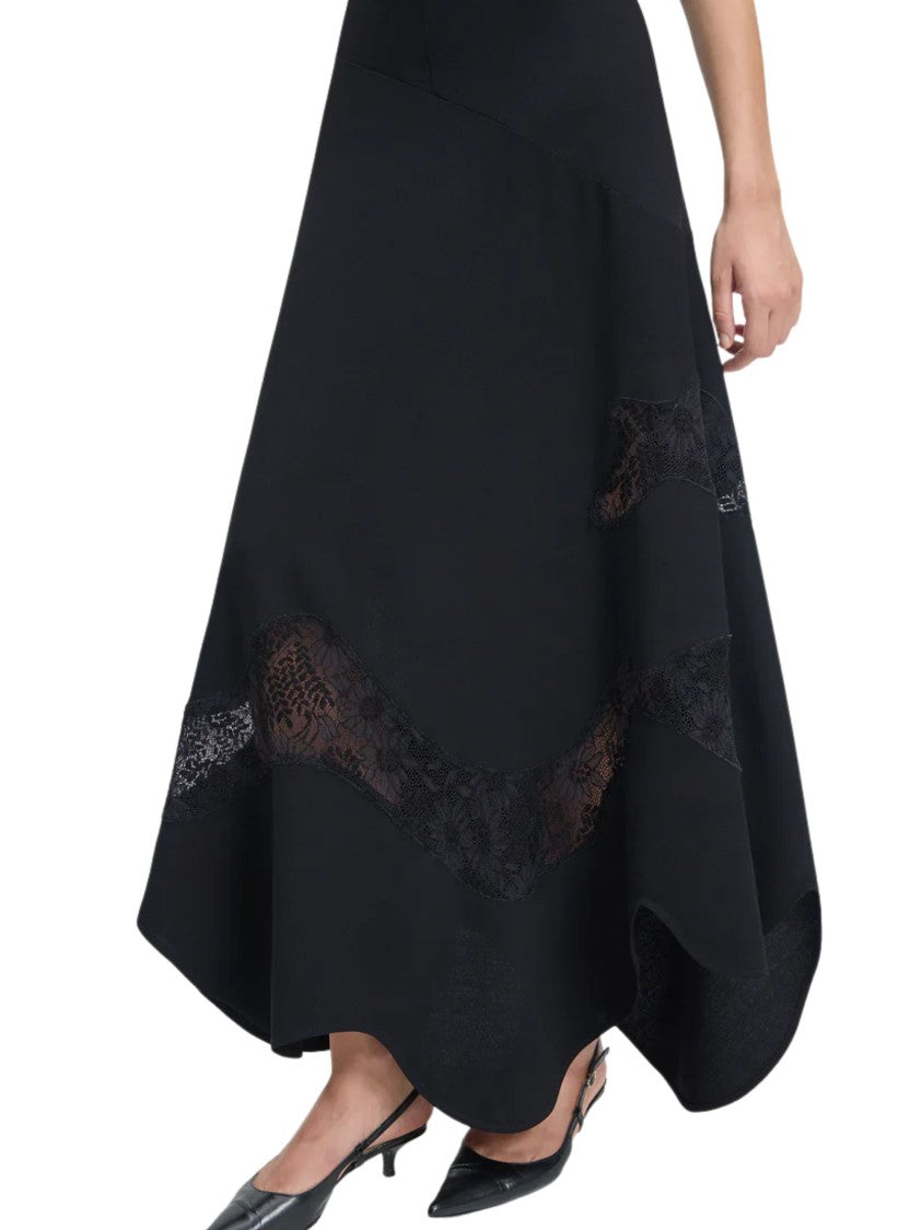 Bite Studios Elegant Midi Dress With French Lace Inserts