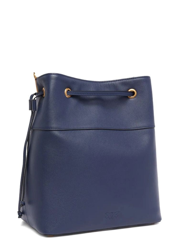 Pinko Structured Shoulder Bag With Drawstring Closure And Star Embellishments
