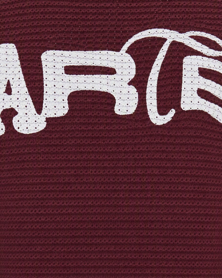 Arte Antwerp Bordeaux Ribbed Knit Logo Sweater