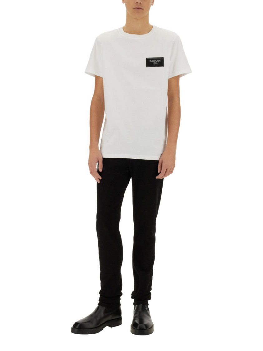 Balmain Crew-Neck T-Shirt With Logo Patch