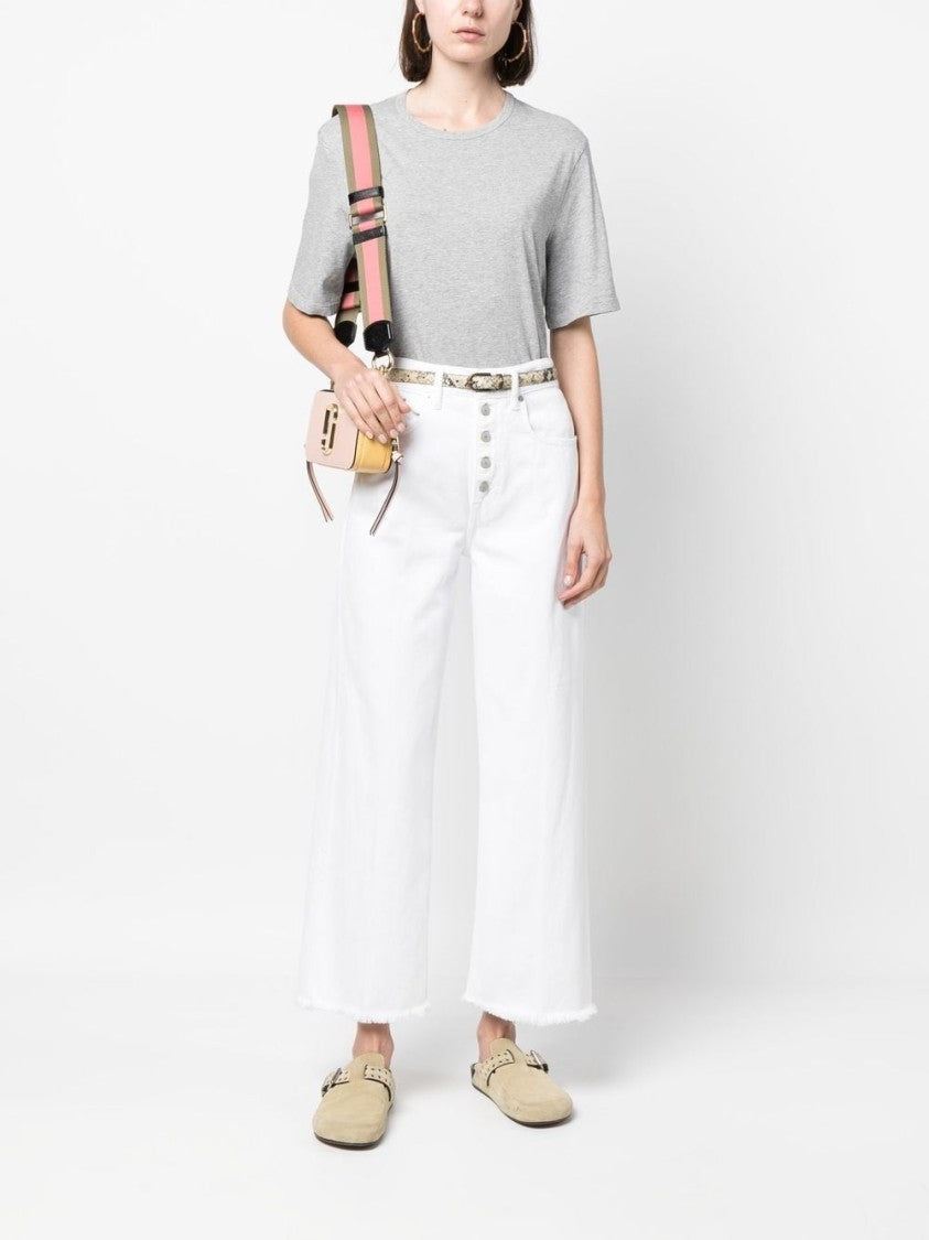 Polo Ralph Lauren White Cropped Wide-Leg Jeans