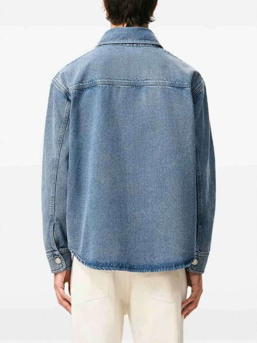 Ami Paris Denim Shirt With Classic Collar